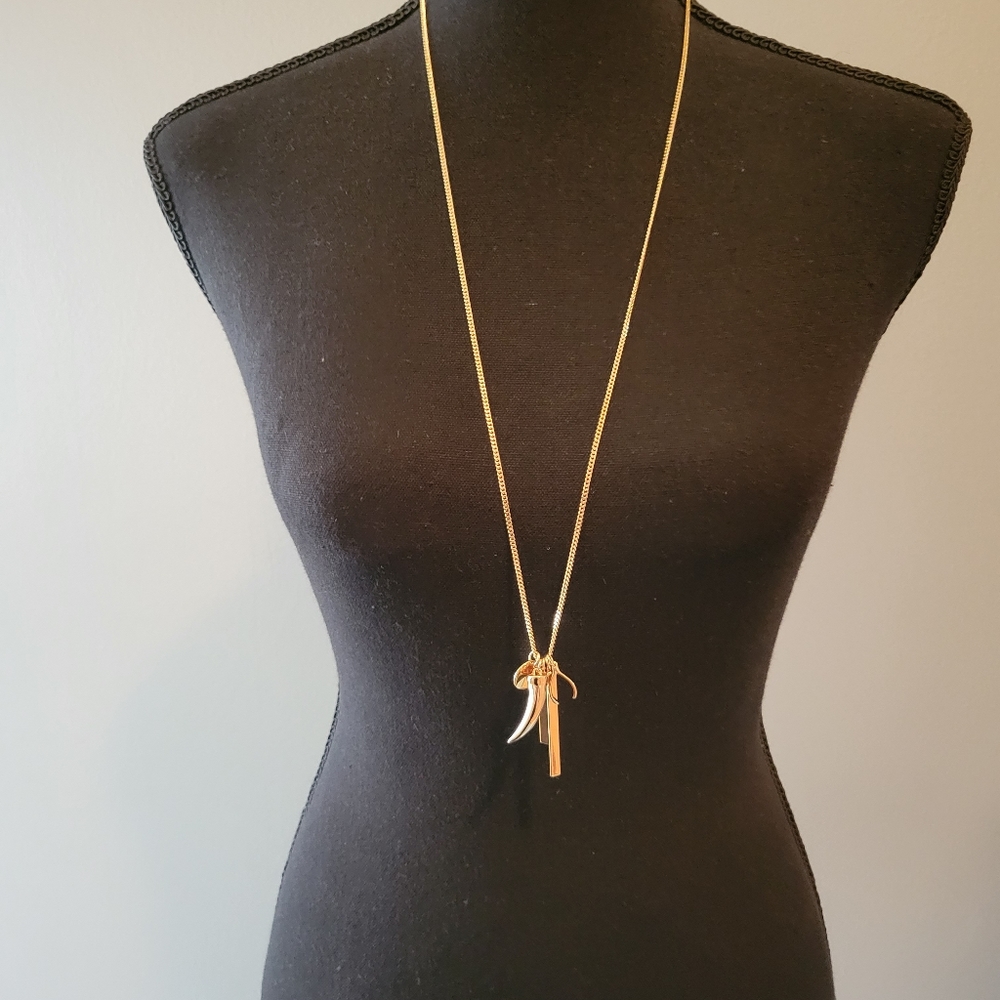 J. Crew Factory Gold Tone, Mixed Length Chain Necklace